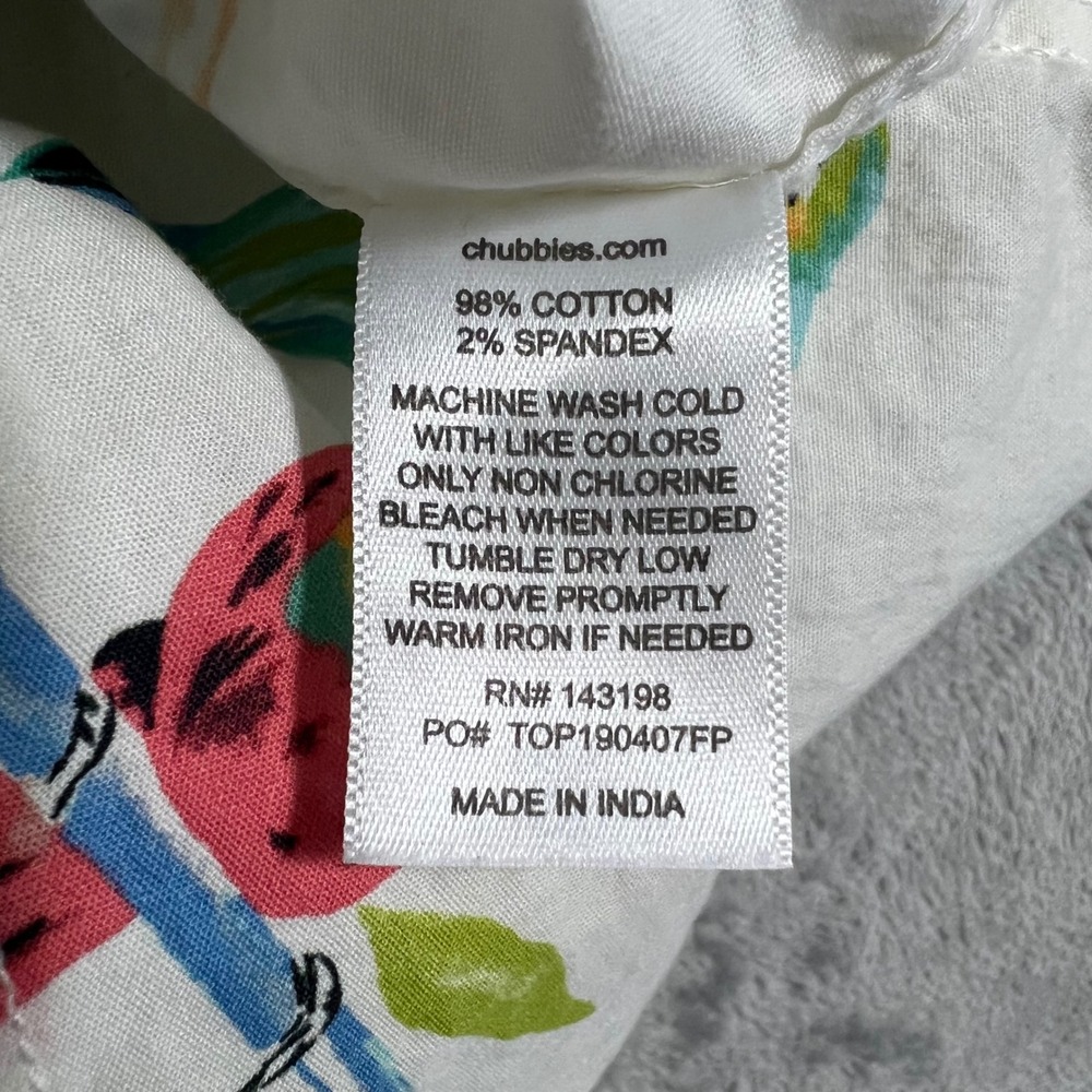 CHUBBIES Button Down Shirt Mens Small White Parrot Toucan Tropical - Picture 6 of 16
